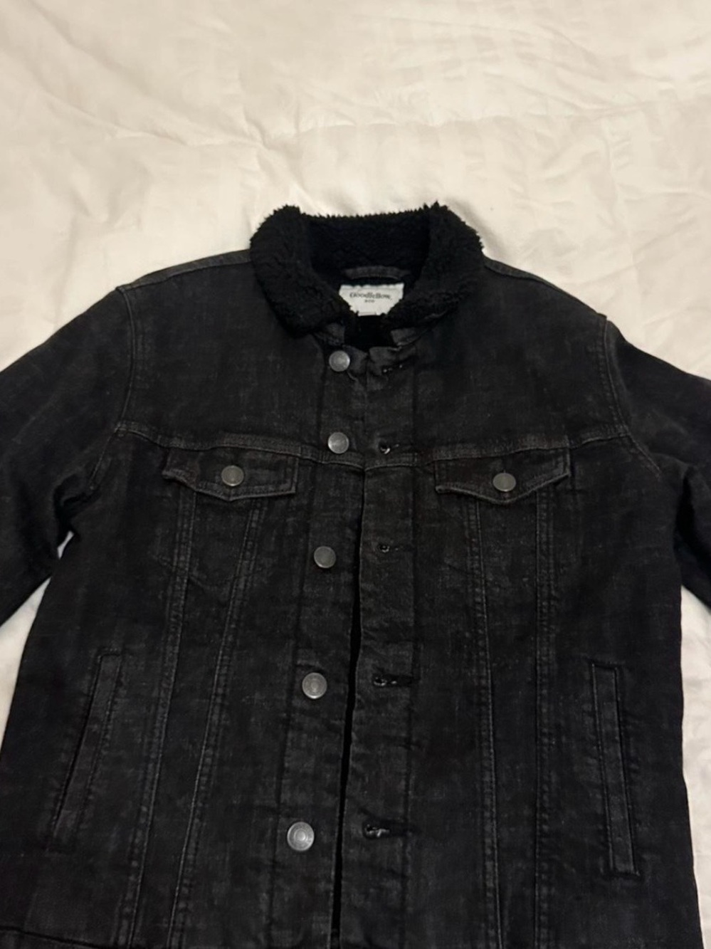 Goodfellow & Co Black Sherpa-Lined Jacket Label Detail